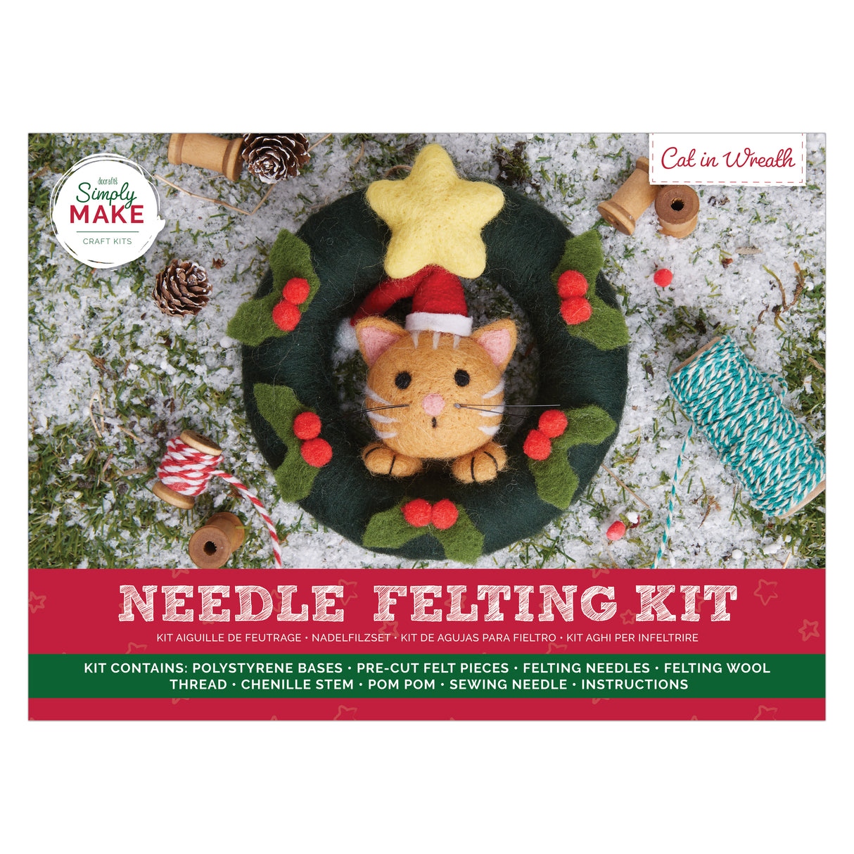Simply Make Needle Felting Kit - Cat Wreath