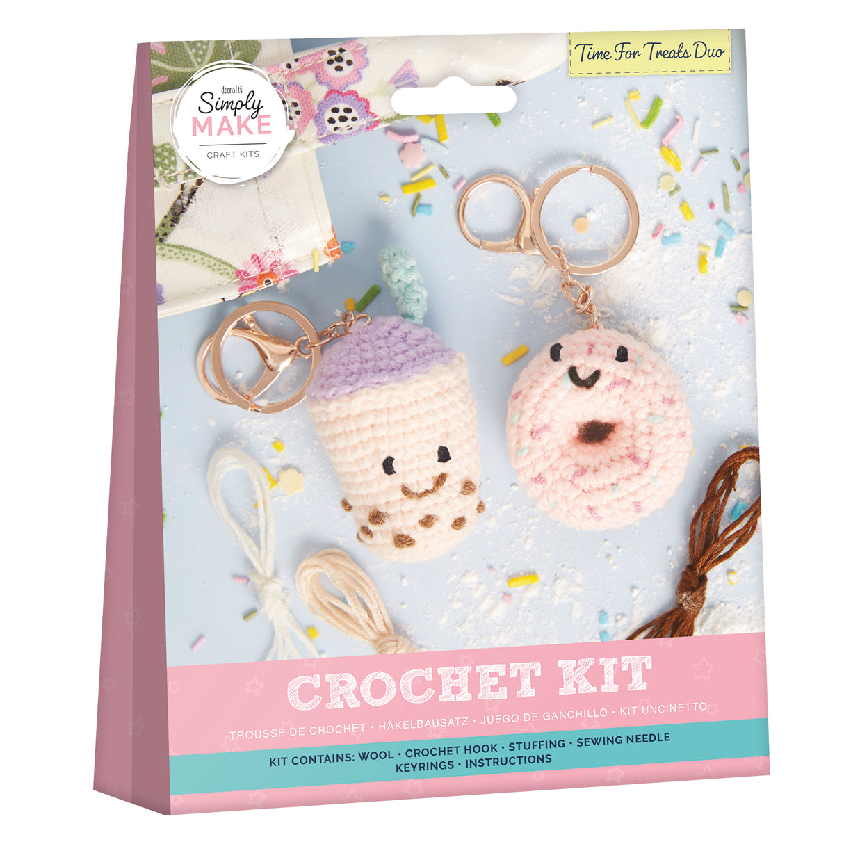 Simply Make Crochet Kit - Time for Treats Keyring Duo