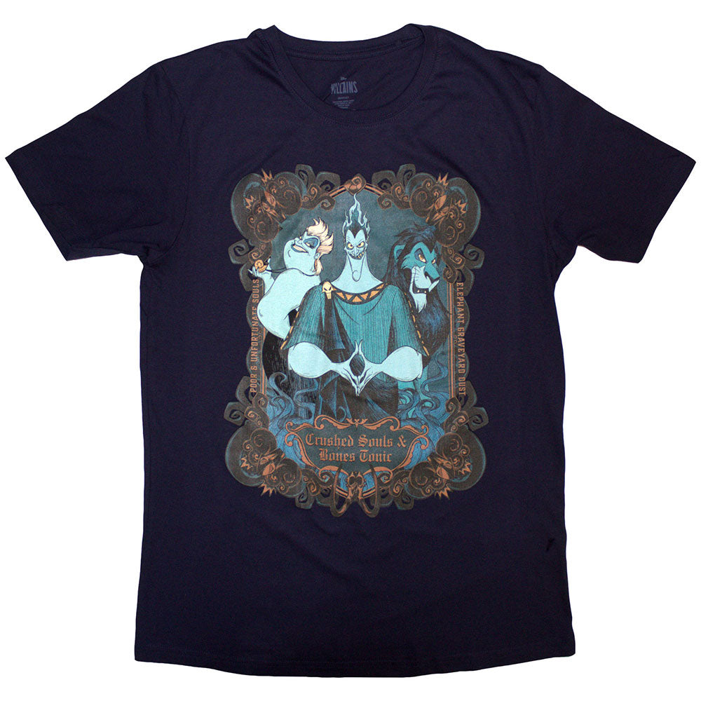 Disney Unisex T-Shirt Disney Villains Crushed Souls Navy Blue (M)
