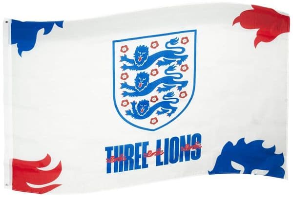 Team Merch. 5ft x 3ft Football Flag - England Three Lions