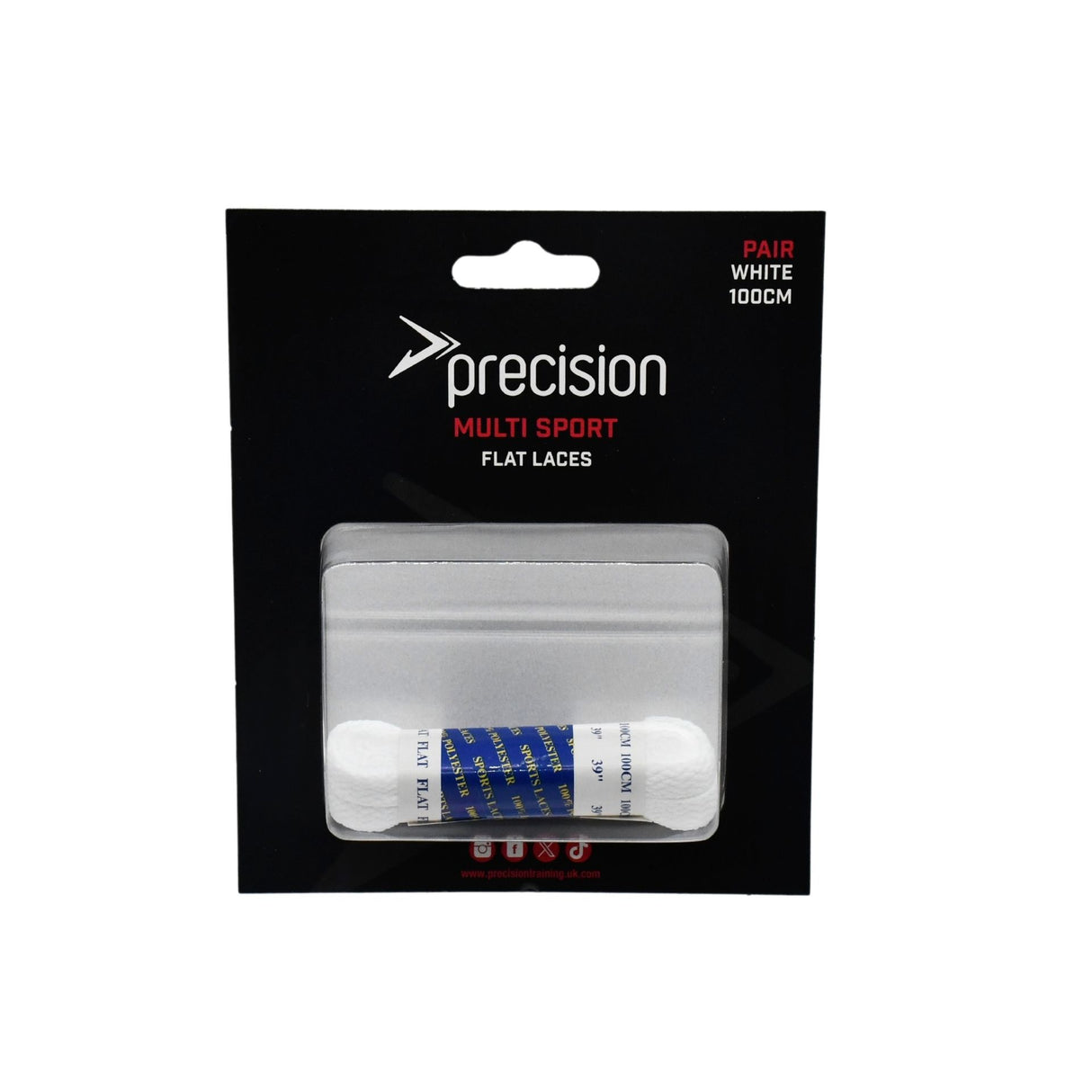 Precision Flat Shoe/Boot Laces Black 140cm (Pair)