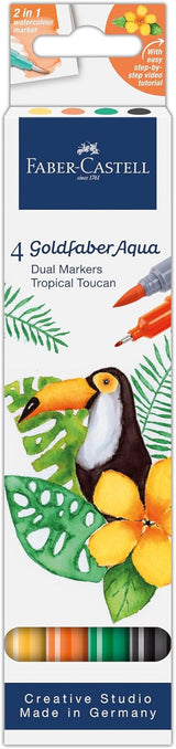 Faber-Castell Goldfaber Aqua Dual Marker Pen Set Tropical Toucan (4pc)