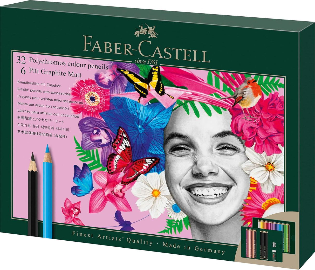 faber-castell polychromos pitt graphite matt set