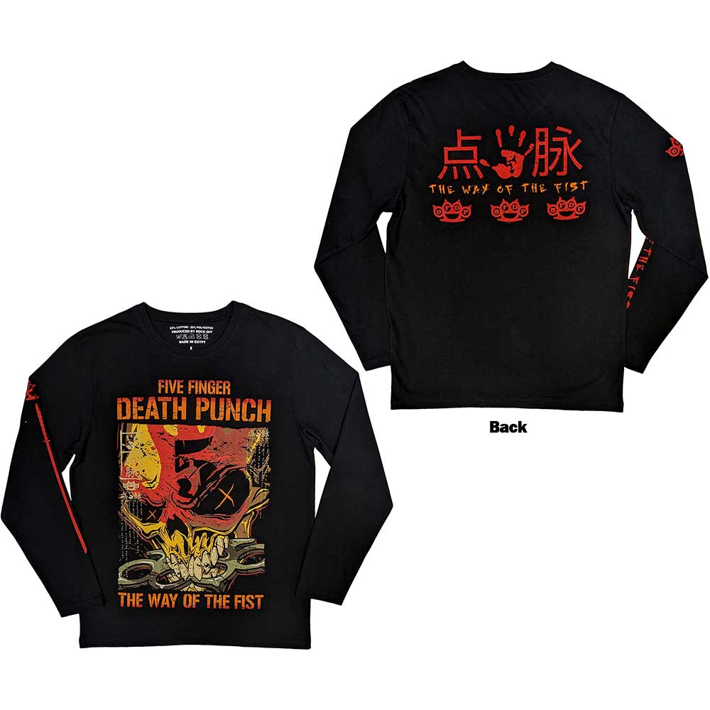 Five Finger Death Punch Uni Long Sleeve T-Shirt The Way Of The Fist Black (M)