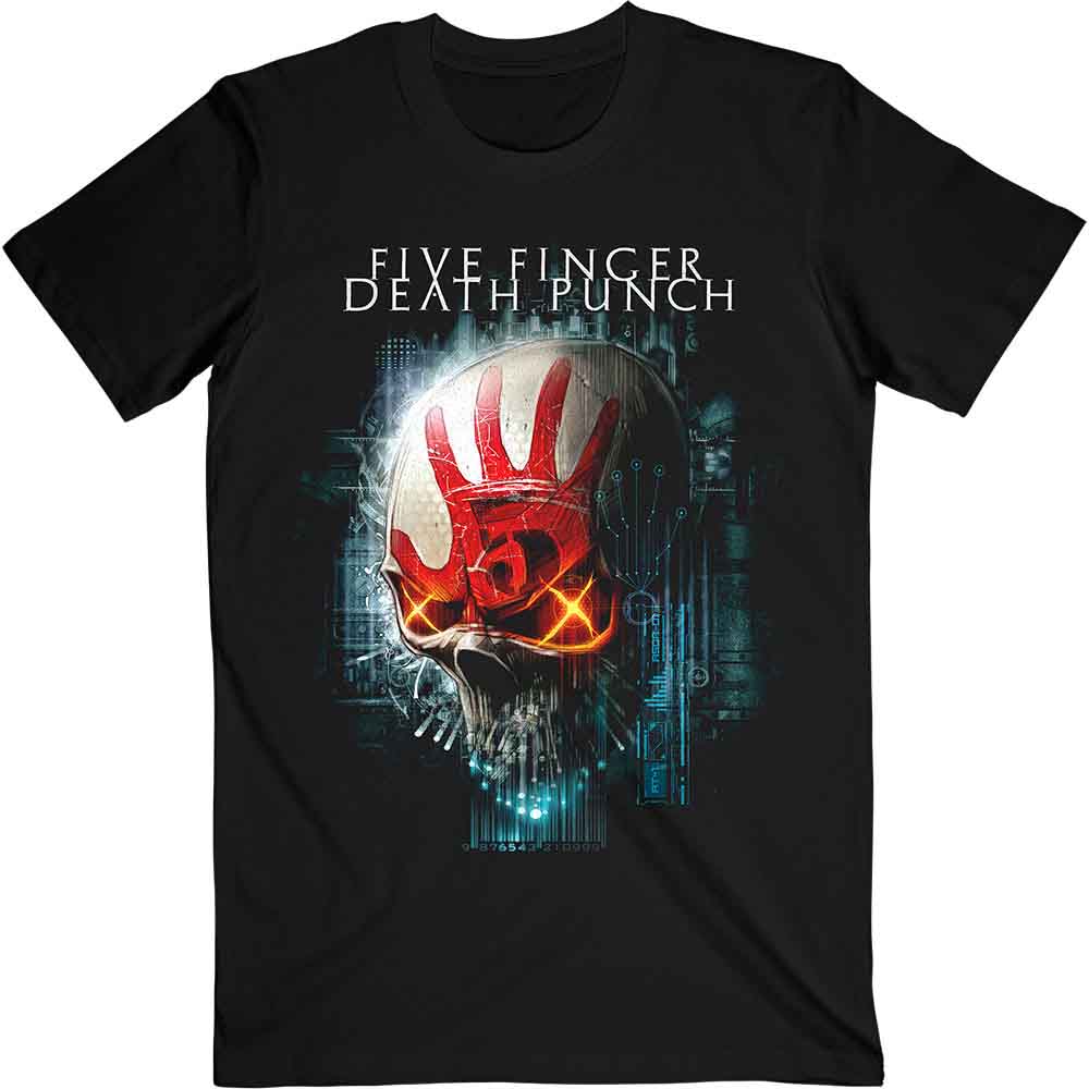 Five Finger Death Punch Unisex T-Shirt Interface Skull Black (M)