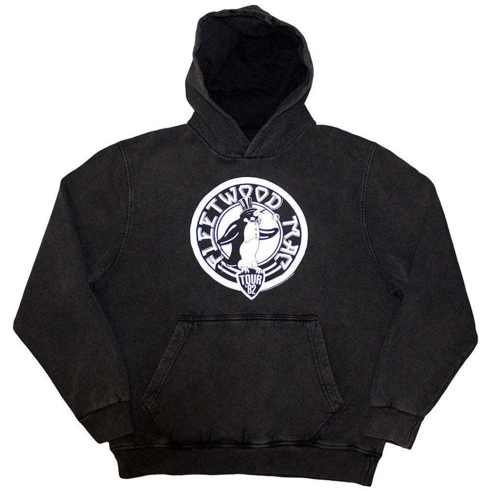Fleetwood Mac Unisex Stone Wash Pullover Hoodie Tour '82 Penguin Grey (XXL)