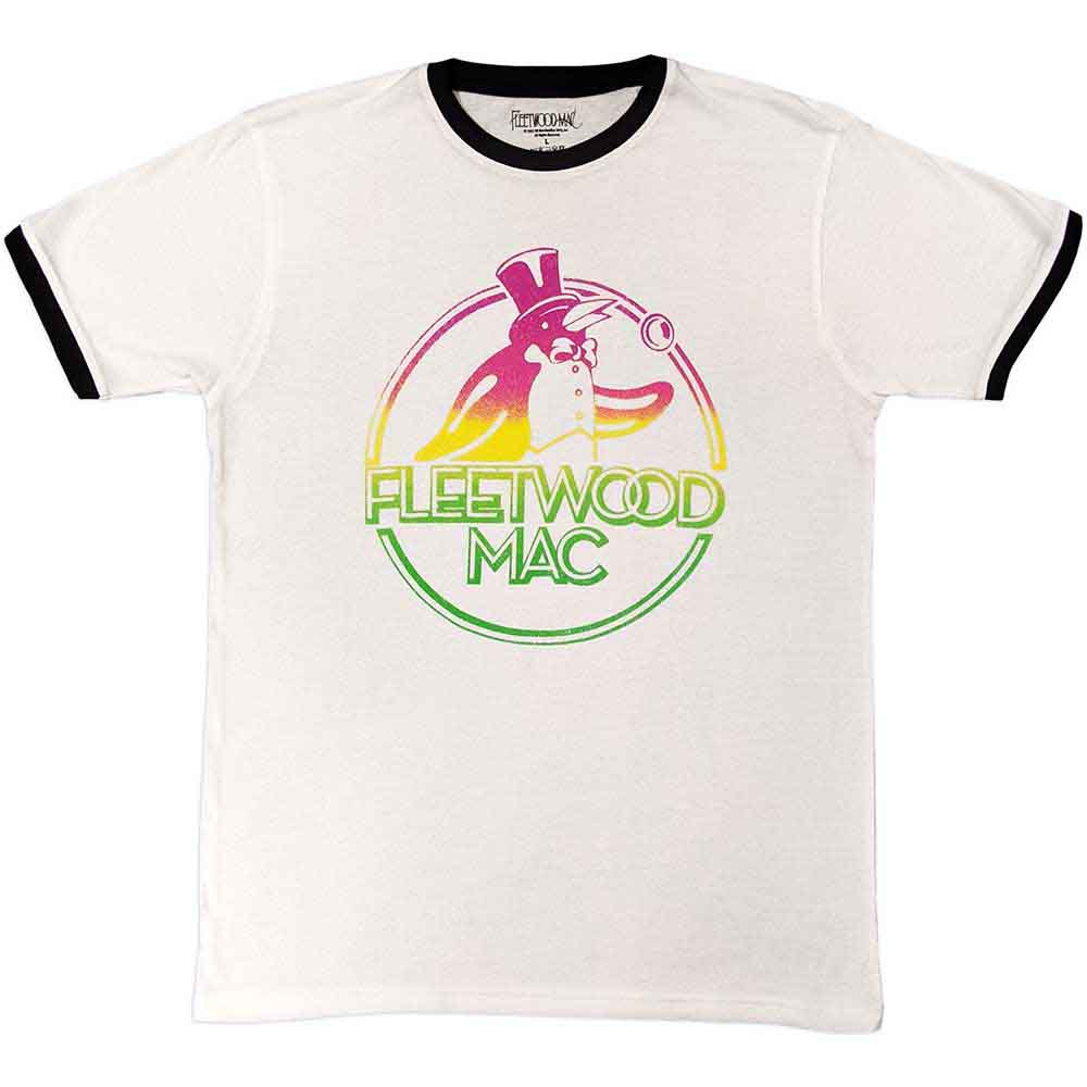 Fleetwood Mac Unisex Ringer T-Shirt Penguin White (XL)