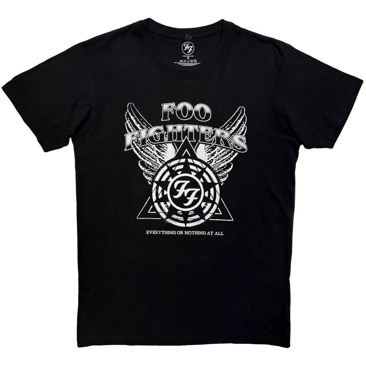 Foo Fighters Unisex Carbon T-Shirt Everything or Nothing At All Logo Black (M)