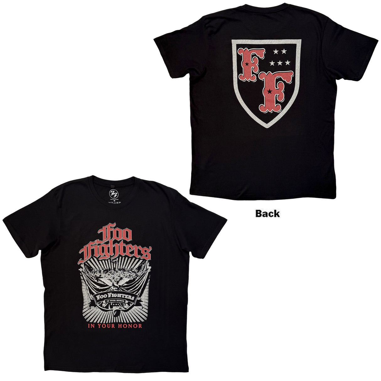 Foo Fighters Unisex Carbon T-Shirt In Your Honour (Back Print) Black (XXL)