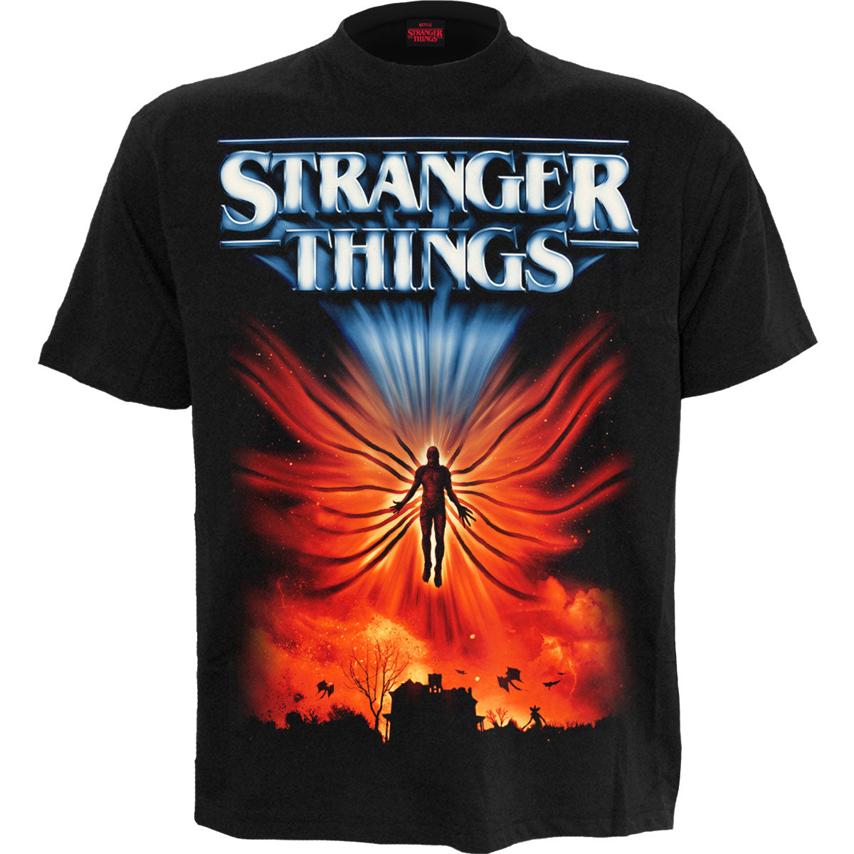 Netflix Stranger Things Unisex T-Shirt Rise Of Vecna Black (L)
