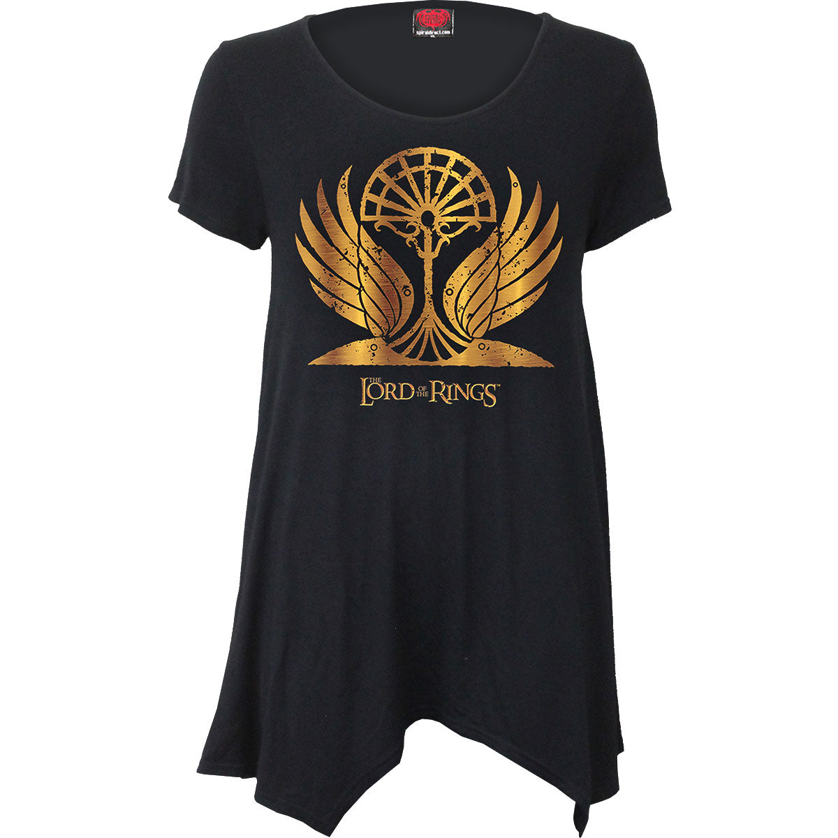 Lord Of The Rings Ladies Smock Tunic Casual Top Golden Wings Black (S)
