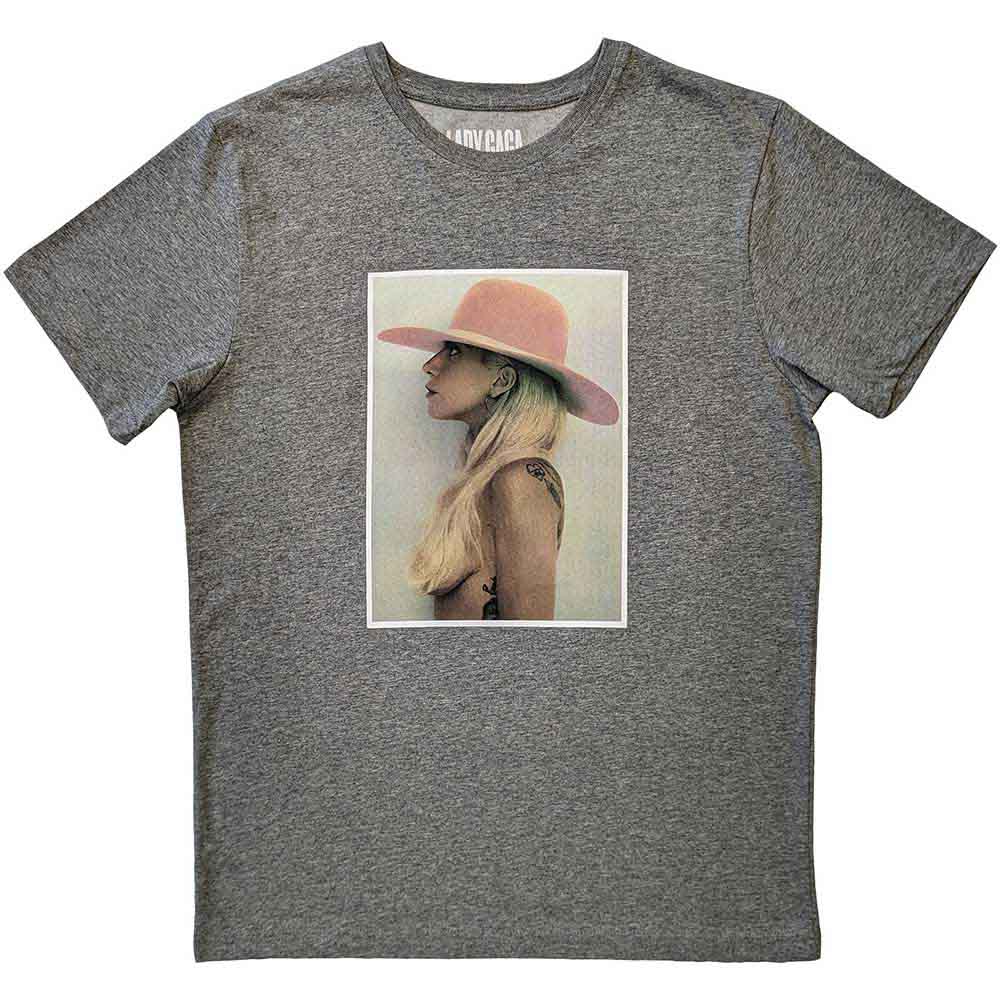 Lady Gaga Unisex T-Shirt Pink Hat Grey (XXL)