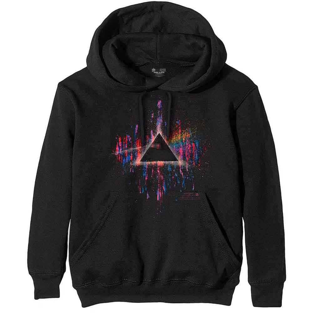 Pink Floyd Unisex Pullover Hoodie Dark Side of the Moon Pink Splatter (XL)