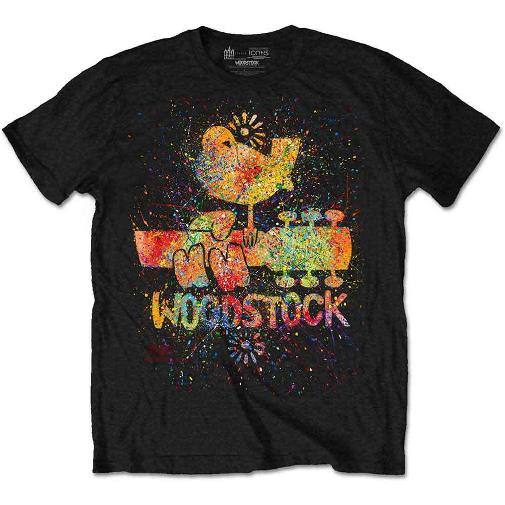Woodstock Men's T-Shirt Splatter Black (L)