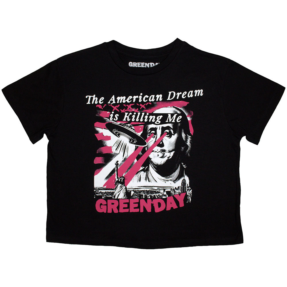 Green Day Ladies Crop Top American Dream Black (XXL)