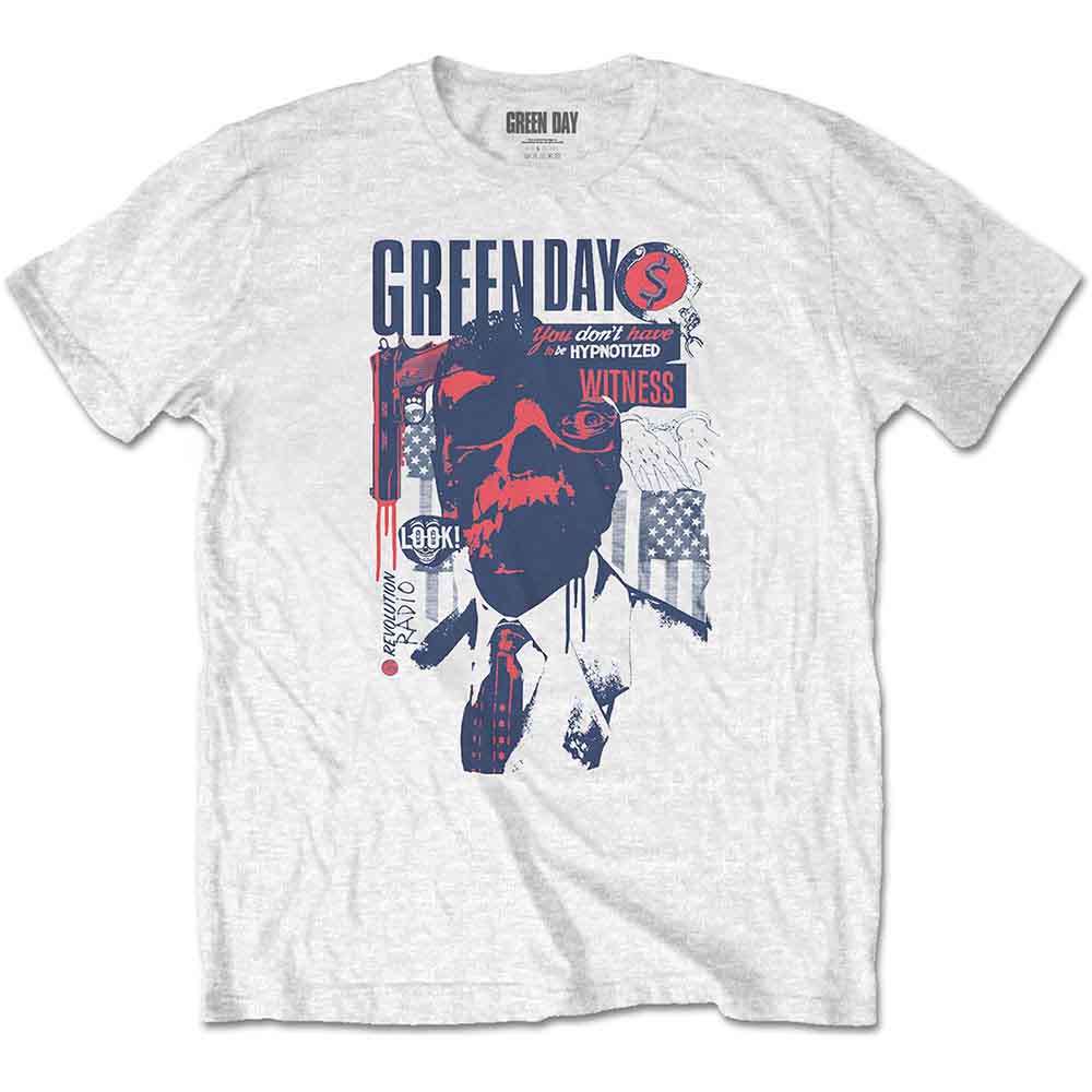 Green Day Unisex T-Shirt Patriot Witness White (XXL)