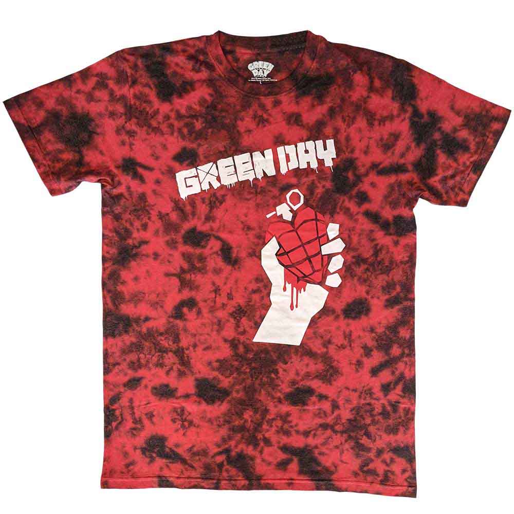 Green Day Unisex T-Shirt American Idiot (Wash Collection) Red (L)