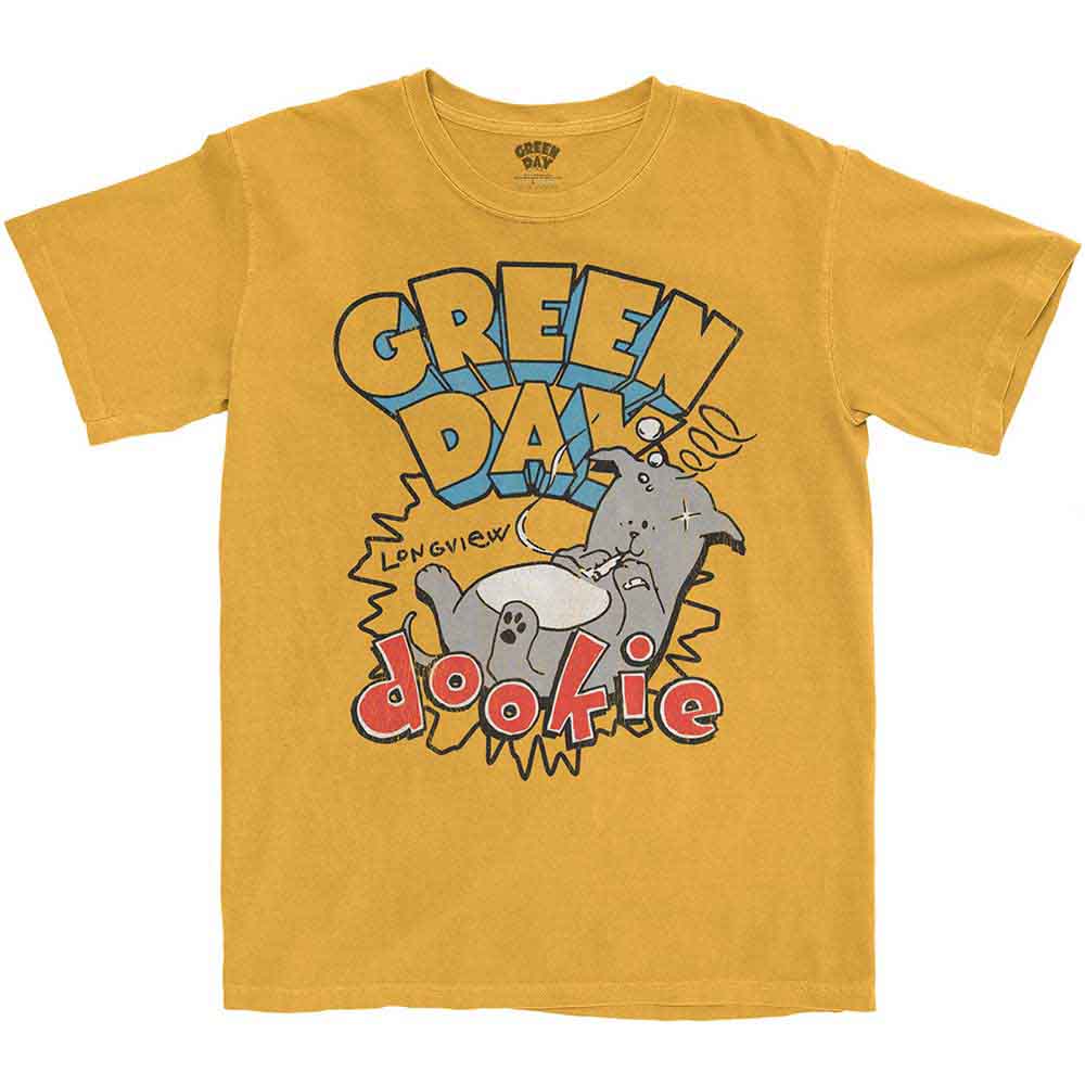 Green Day Unisex T-Shirt Dookie Longview Orange (S)
