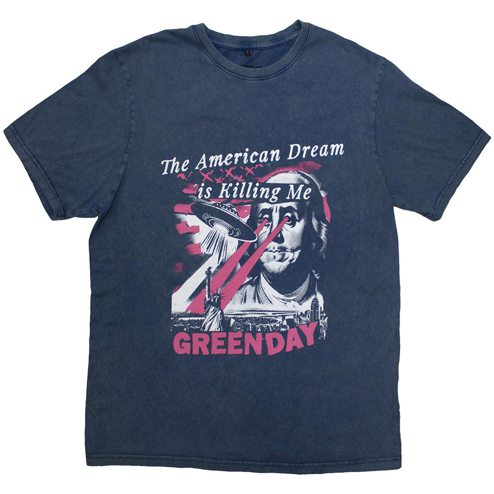 Green Day Unisex T-Shirt American Dream (Wash Collection) Blue (L)