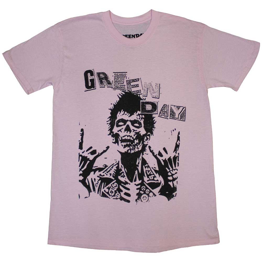 Green Day Unisex T-Shirt Savior Zombie Pink (XL)