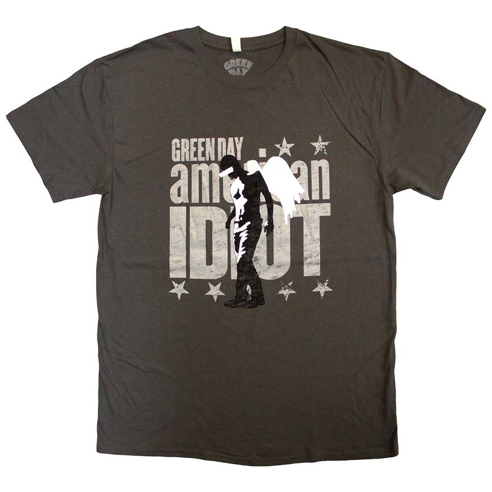 Green Day Unisex T-Shirt Am Idiot Angel Grey (S)