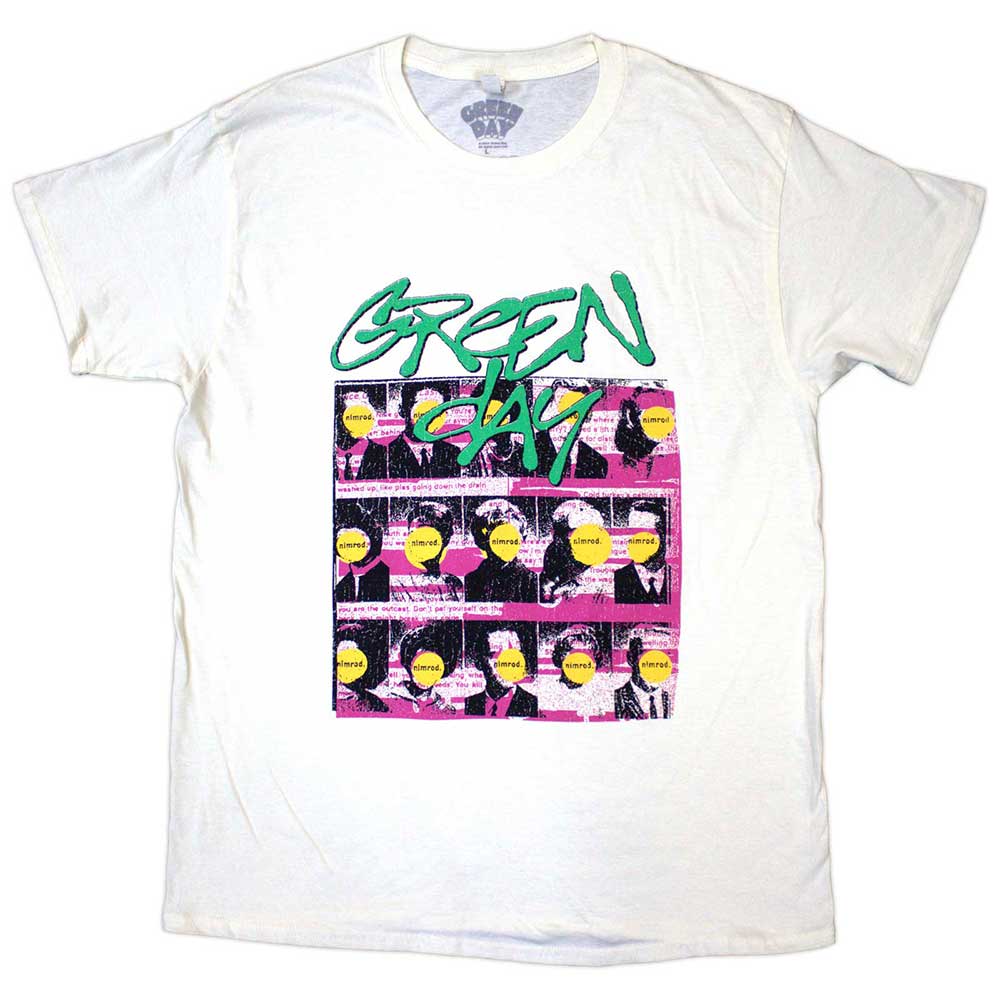 Green Day Unisex T-Shirt Nimrod Mugshots Natural (S)