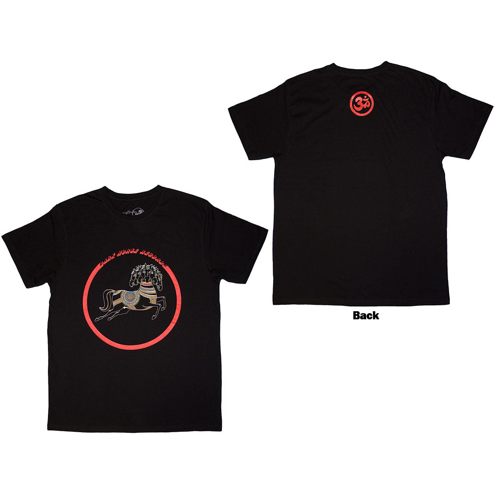 George Harrison Unisex T-Shirt Dark Horse Logo (Back Print) Black (S)