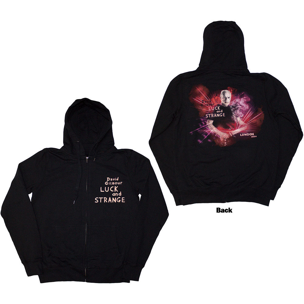 David Gilmour Unisex Pullover Hoodie Luck & Strange London (Ex-Tour) Black (XL)
