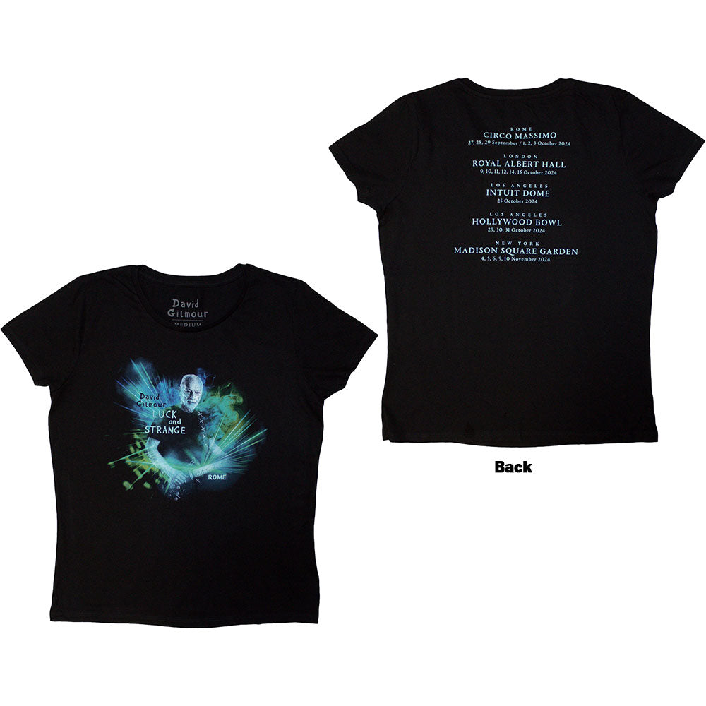 David Gilmour Ladies T-Shirt Luck Strange Rome (Ex-Tour) Black