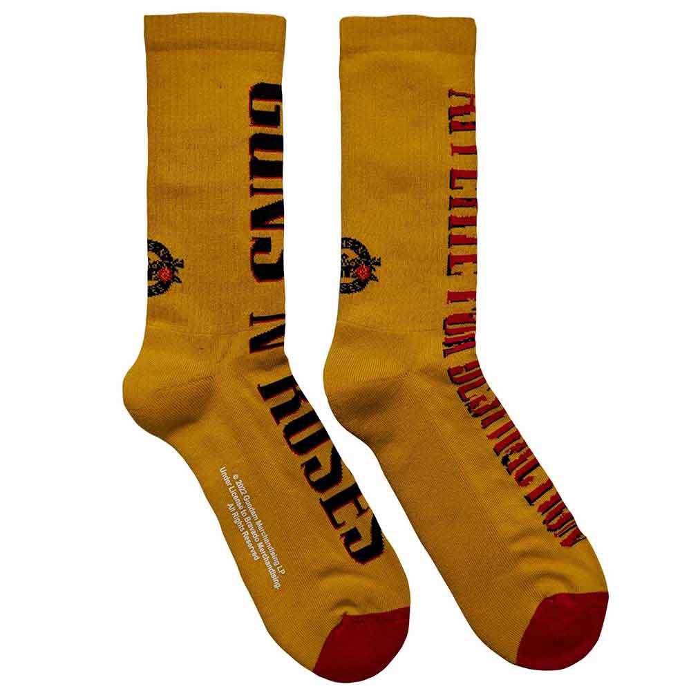 Guns N' Roses Unisex Ankle Socks Appetite for Destruction Yellow (UK Size 7-11)