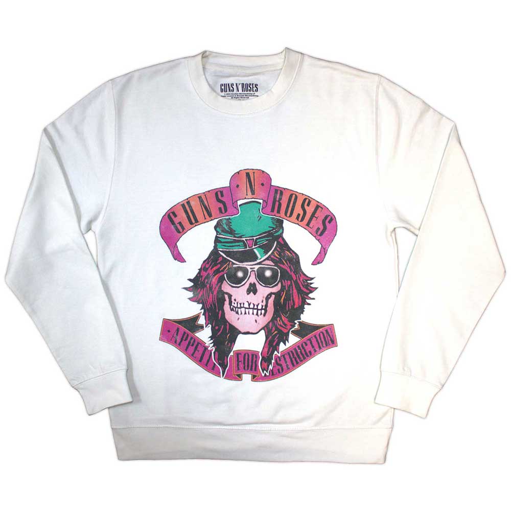 Guns N' Roses Unisex Sweatshirt Axl Skull White (S)