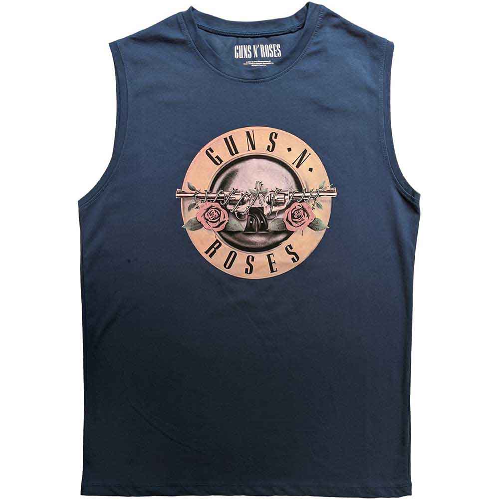 Guns N' Roses Unisex Tank T-Shirt Classic Logo Blue (L)