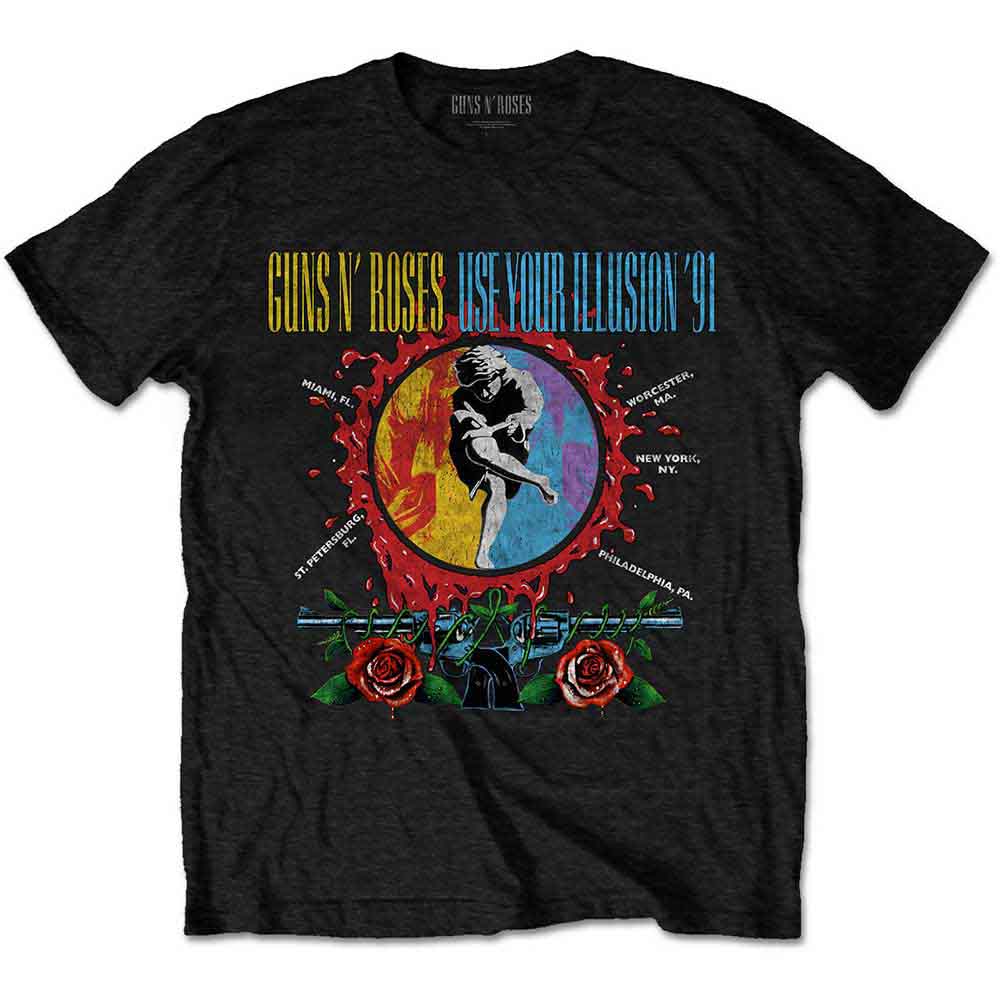Guns N' Roses Unisex T-Shirt Use Your Illusion Circle Splat Black (S)