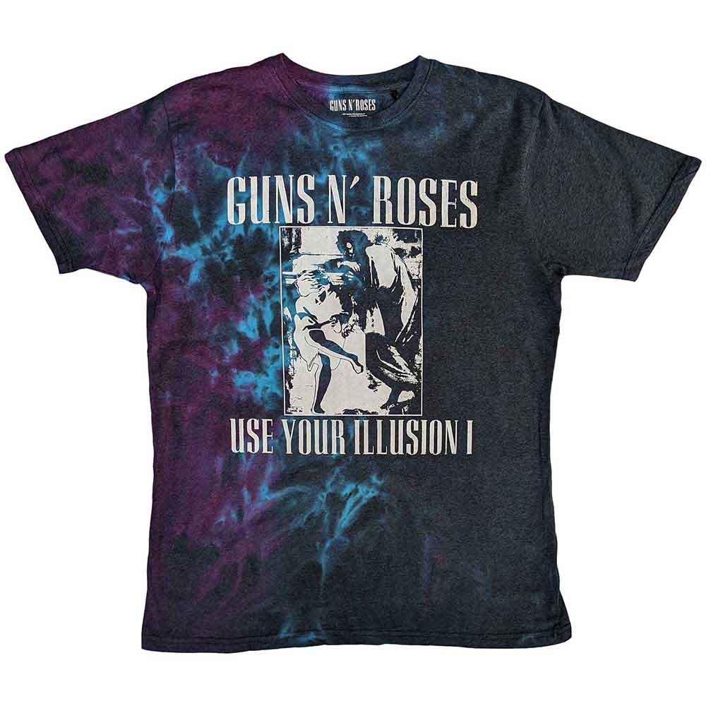 Guns N' Roses Unisex T-Shirt Use Your Illusion Monochrome (Dye-Wash) Blue (M)