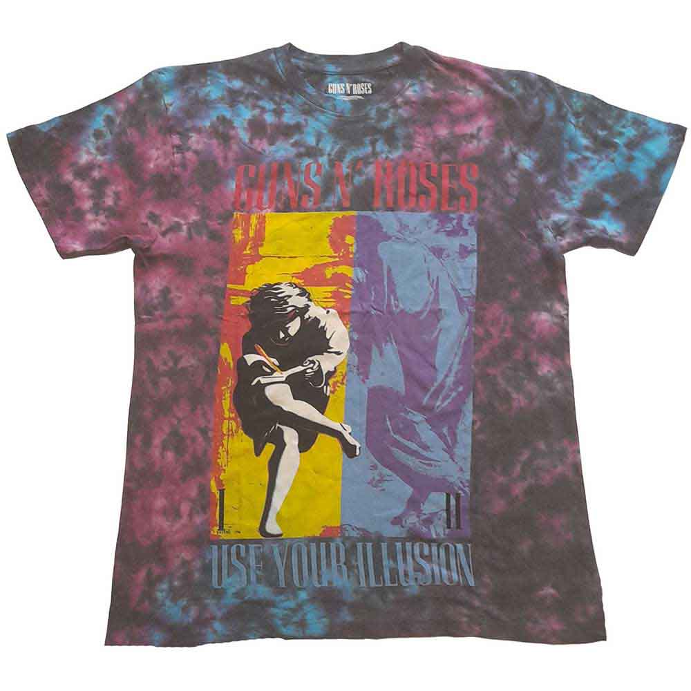 Guns N' Roses Unisex T-Shirt Use Your Illusion (Dye-Wash) Blue (M)