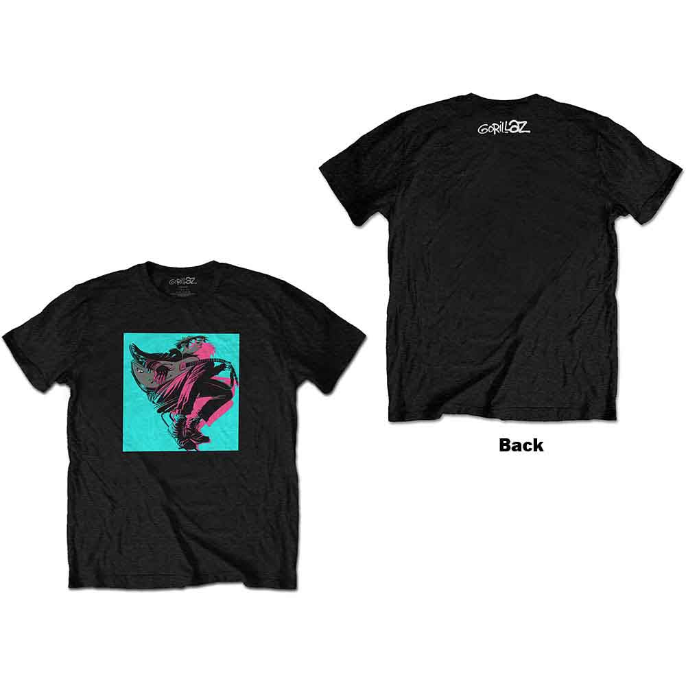 Gorillaz Unisex T-Shirt Now Now Logo (Back Print) Black (L)