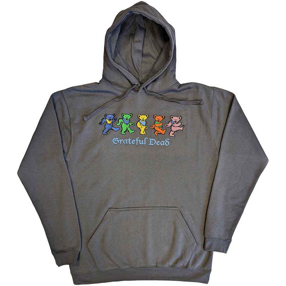 Grateful Dead Unisex Pullover Hoodie Dancing Bears Grey (XXL)