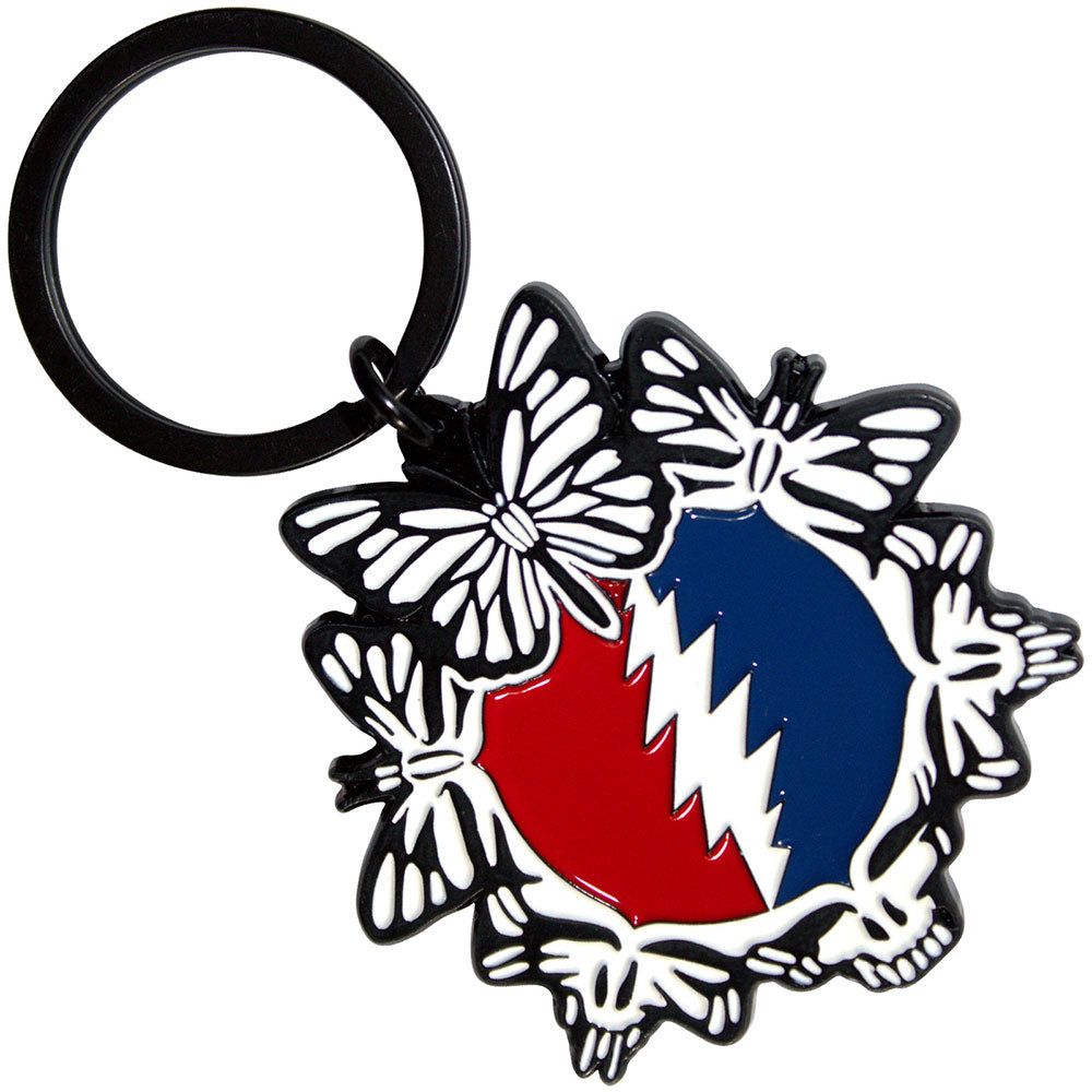 Grateful Dead Keychain Steal Your Face Butterflies