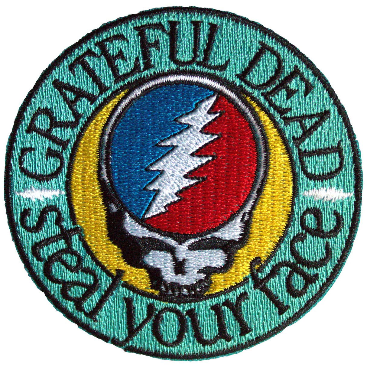 Grateful Dead Woven Patch Steal Your Face Text Emblem (Standard)