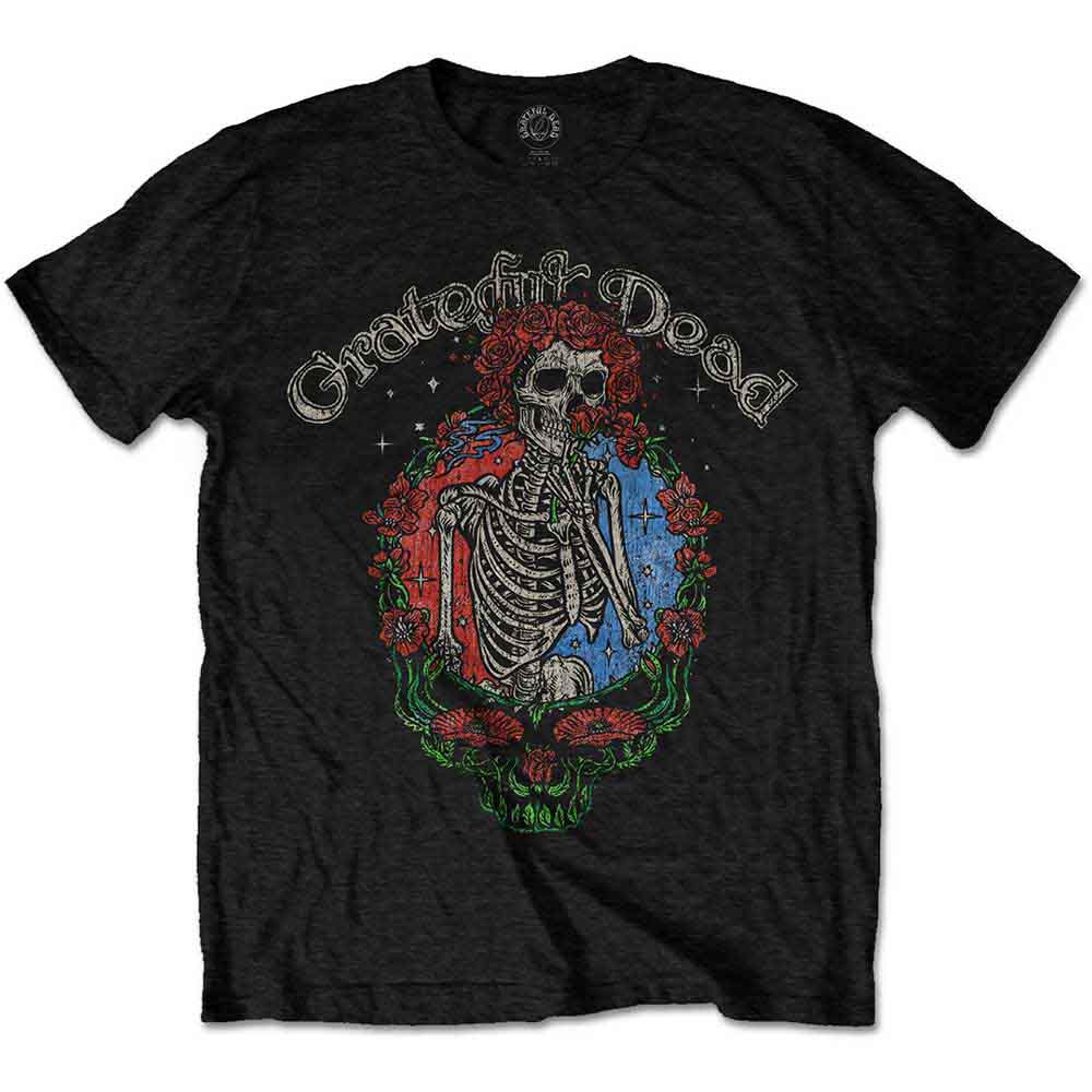 Grateful Dead Unisex T-Shirt Floral Stealie Black (XXL)
