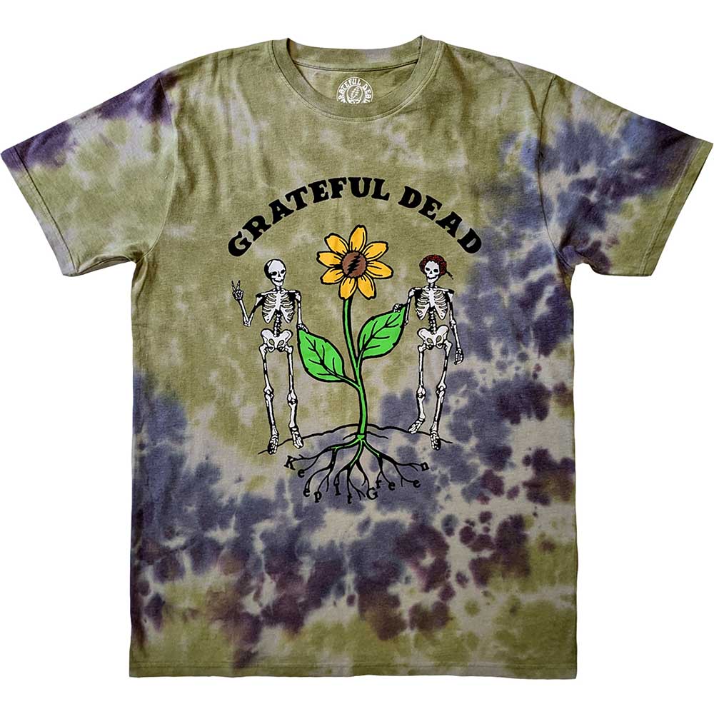 Grateful Dead Unisex T-Shirt Keep It Green (Wash) Grey (M)