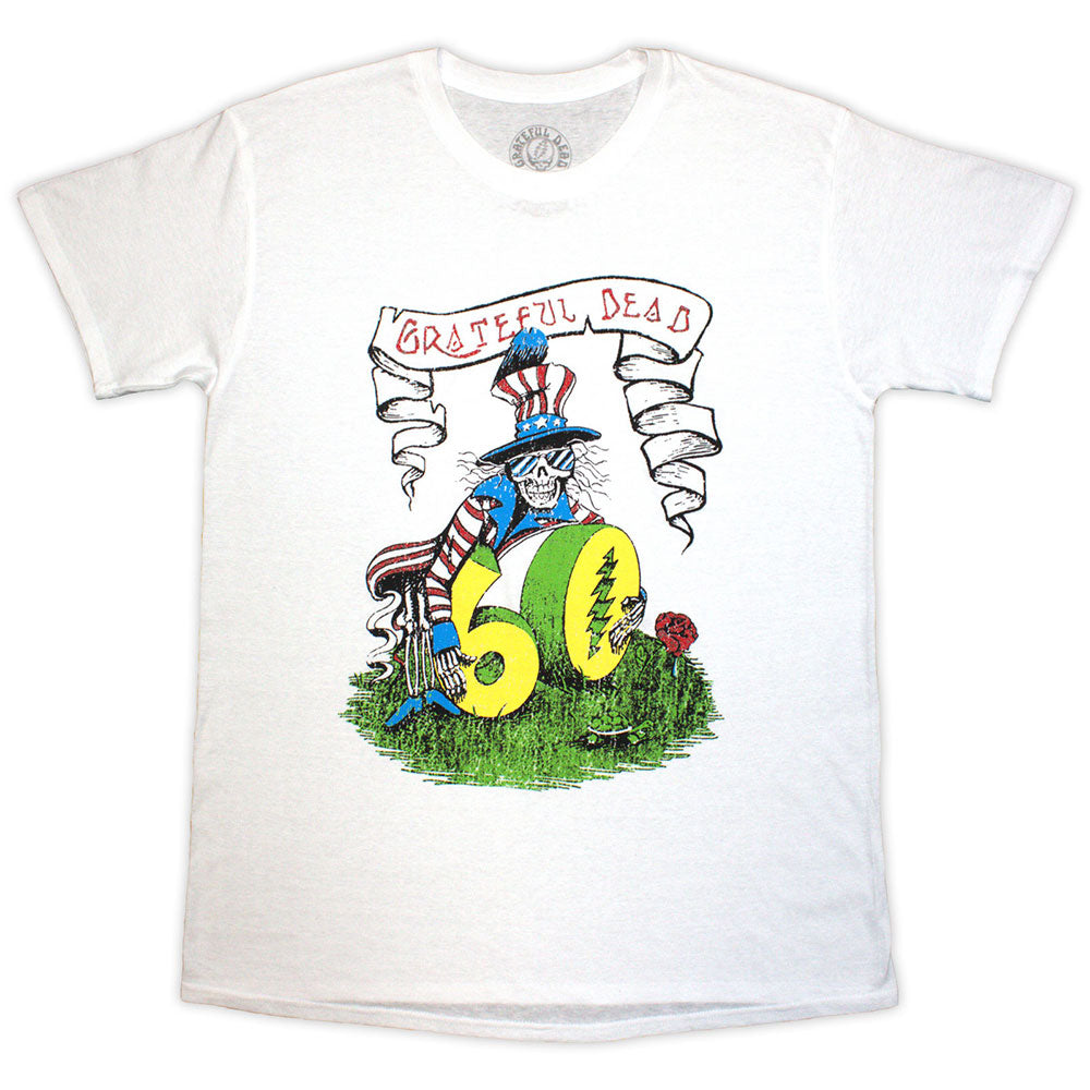 Grateful Dead Unisex T-Shirt 60th Rose Pose White (S)