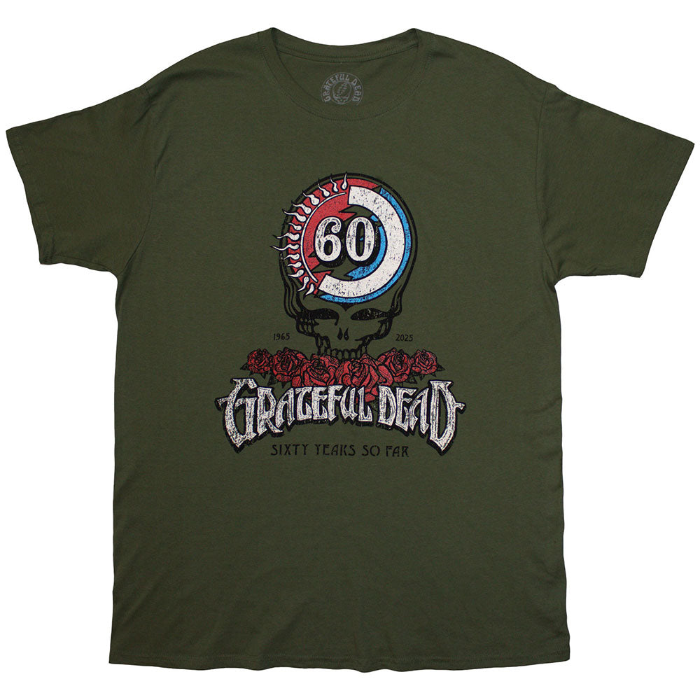 Grateful Dead Unisex T-Shirt 60th Roses Green (S)