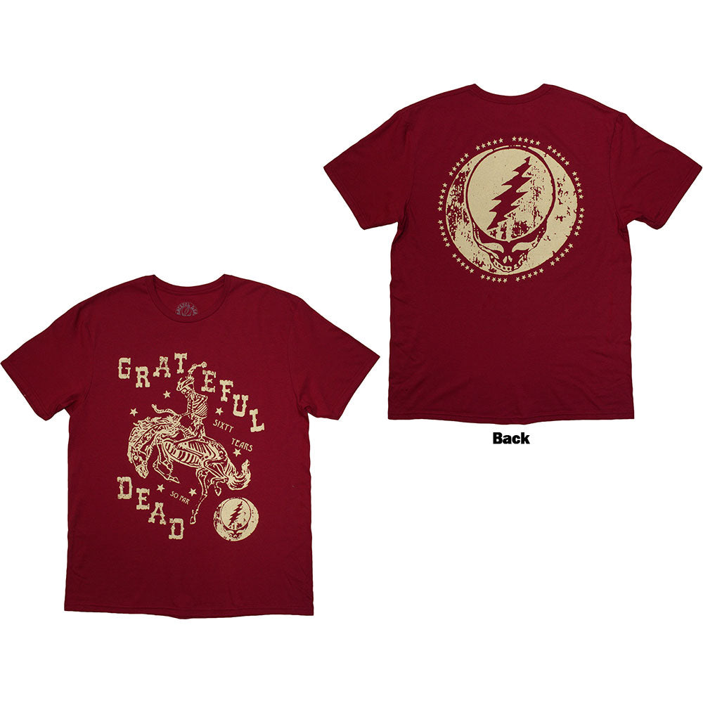 Grateful Dead Unisex T-Shirt Skeleton Horse (Back Print) Black (M)
