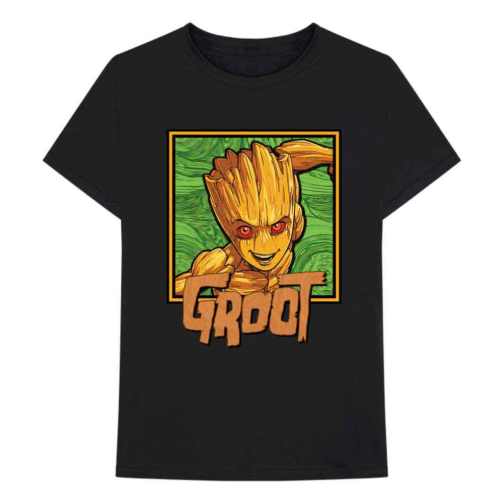 Marvel Comics Unisex T-Shir: I am Groot - Groot Square Black (L)