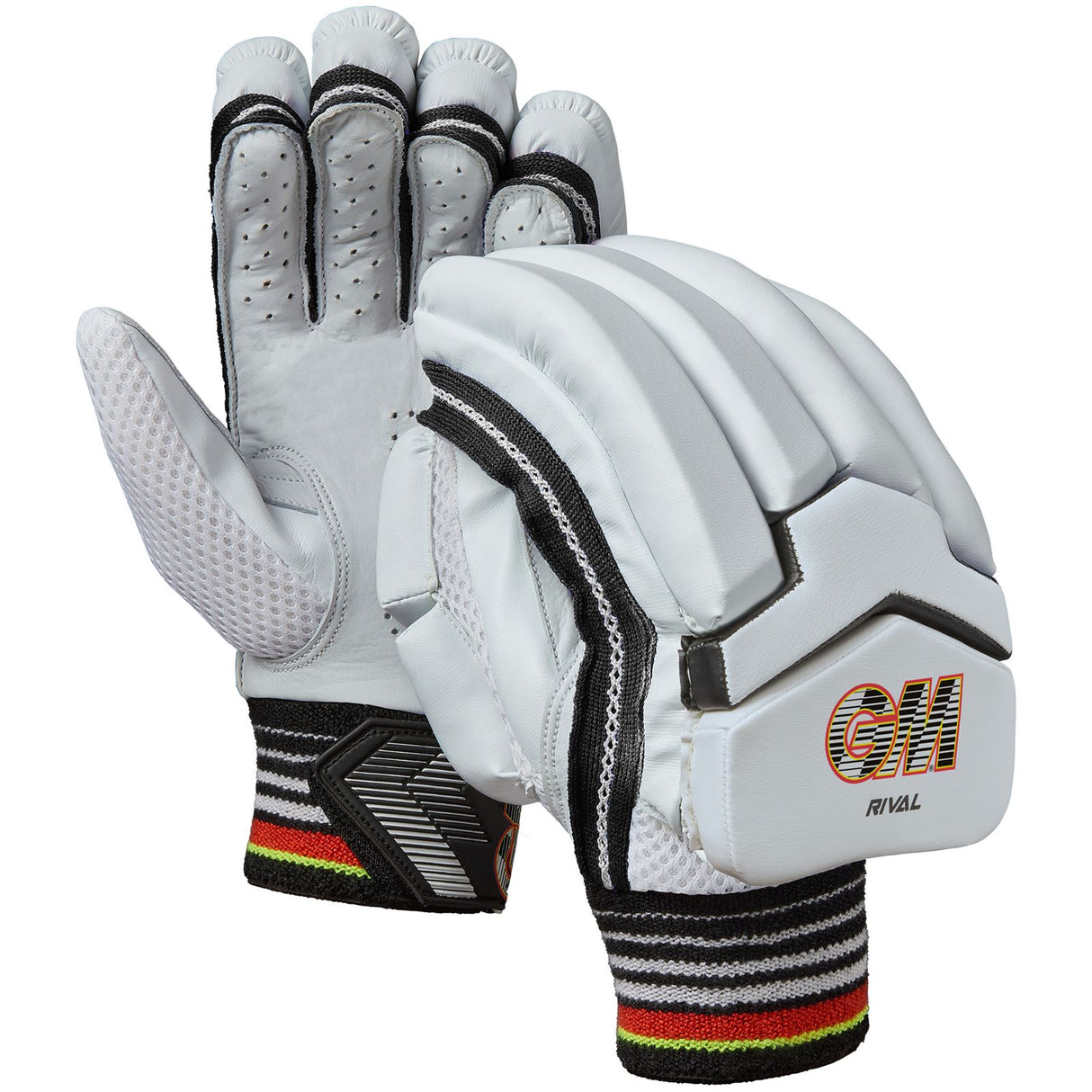 G&M Cricket Batting Gloves Rival Youths White/Black (Left Hand)