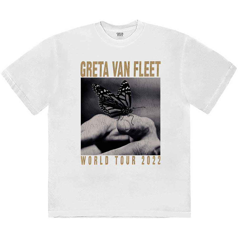 Greta Van Fleet Unisex T-Shirt World Tour Butterfly White (M_)
