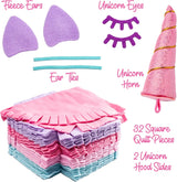 GirlZone Unicorn Snuggles No Sew Quilt Kit