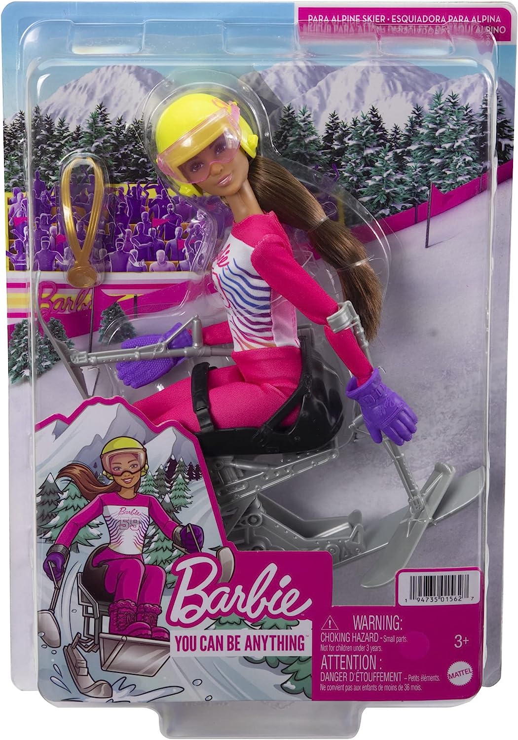 Mattel Barbie You Can Be Anything Winter Sports Para Alpine Skier
