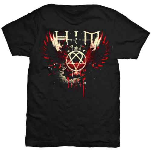 HIM Men's T-Shirt Wings Splatter Black (XL)